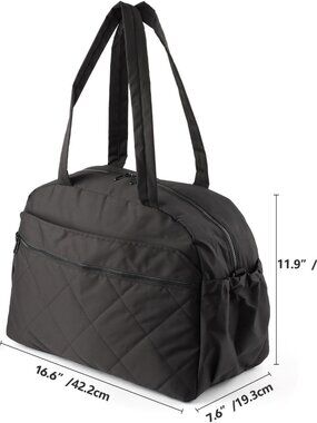 HOTOR Gym Bag for Women, Duffle Bag for Travel, Carry on, Black - New with Tags